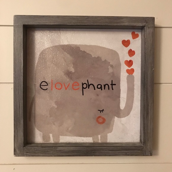 Bed Bath & Beyond Other - Wooden Framed “Elovephant” elephant wall art